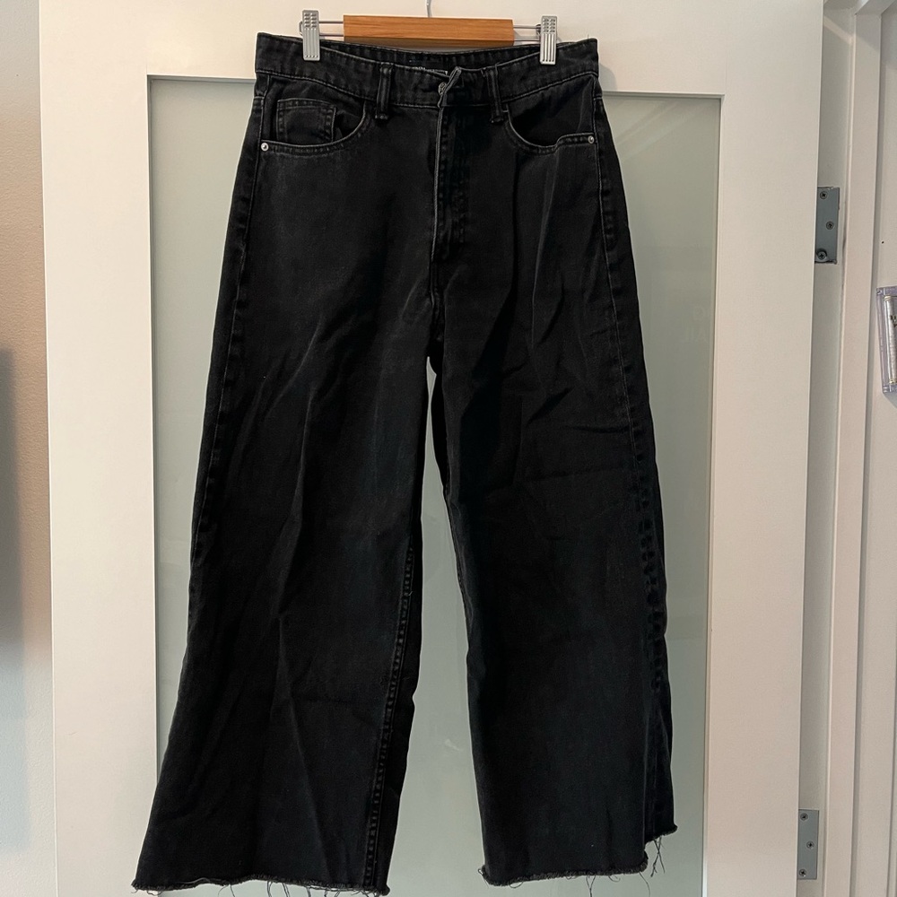 Zara high waist crop wide leg jeans